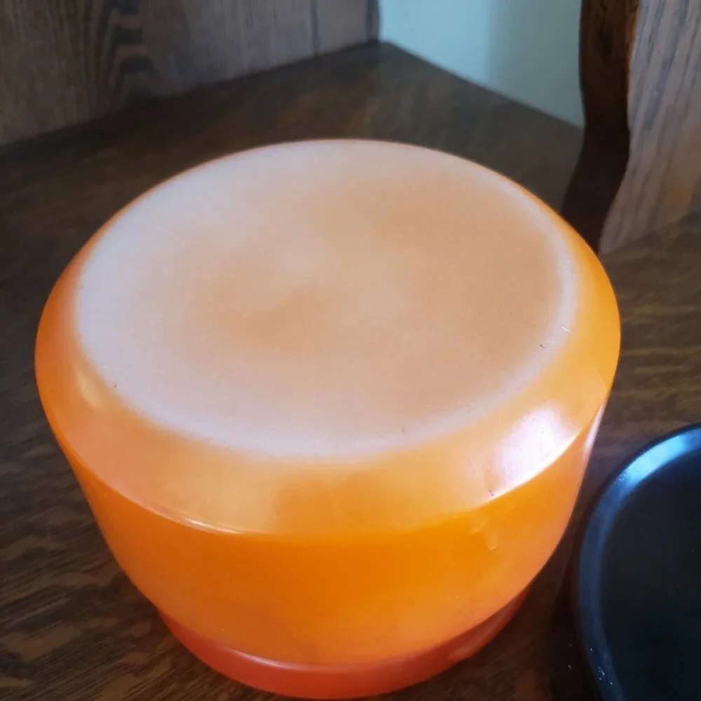 Anchor Hocking Fire King‎ Orange & White Milk Glass Canister With Lid 4: